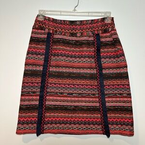 Vintage Sara Campbell Tribal Tapestry Mixed Media Pencil Skirt